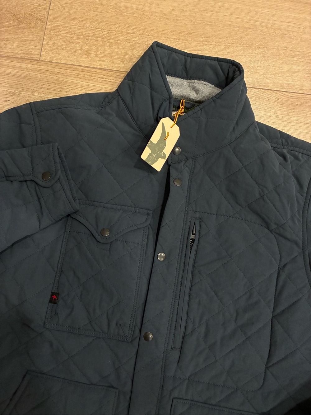 NWT Relwen Men’s Quilted Insulated Tanker Jacket Navy Blue Size S